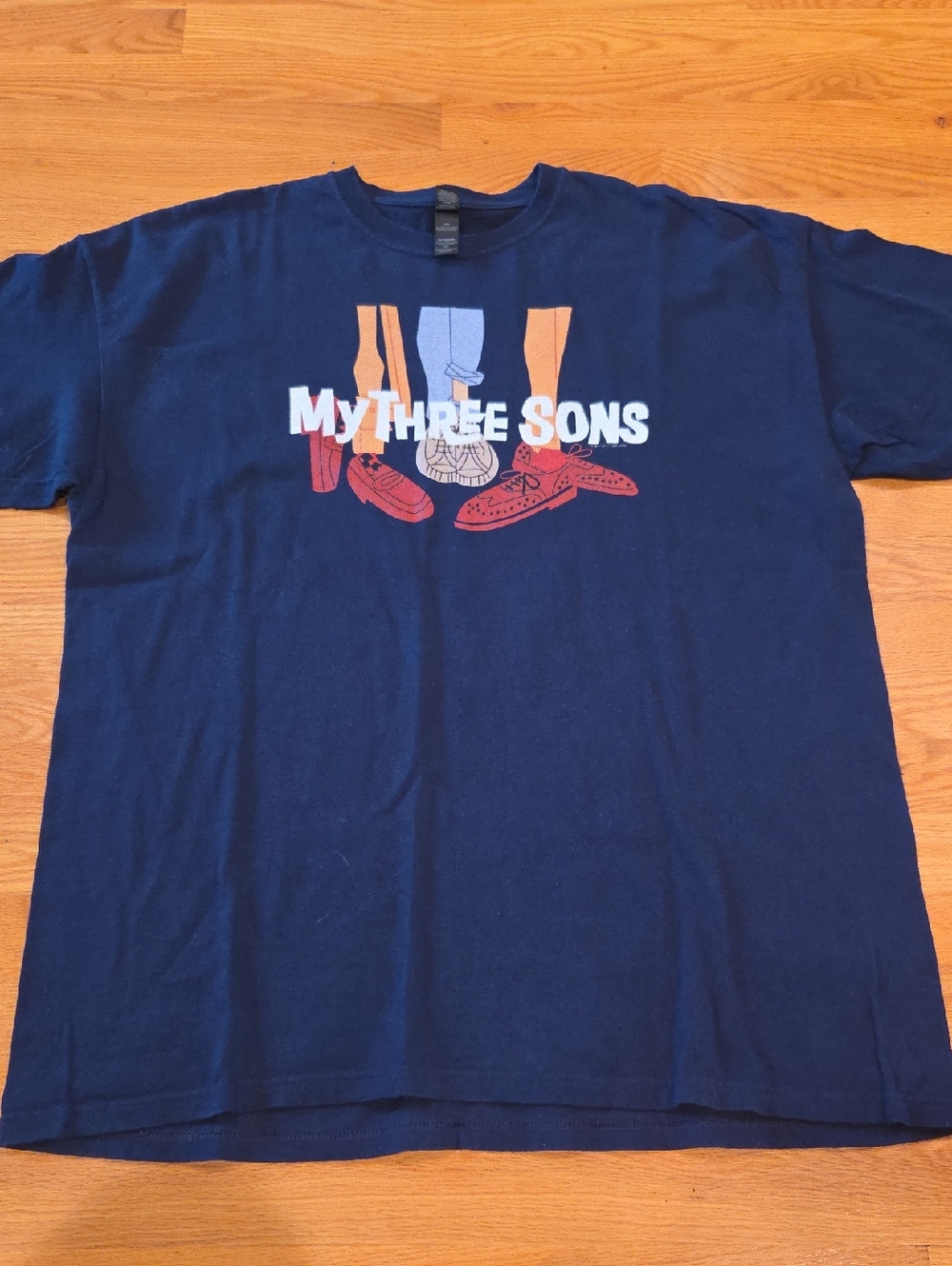 Navy Short Sleeve Graphic Tee with 'My Three Sons' Print